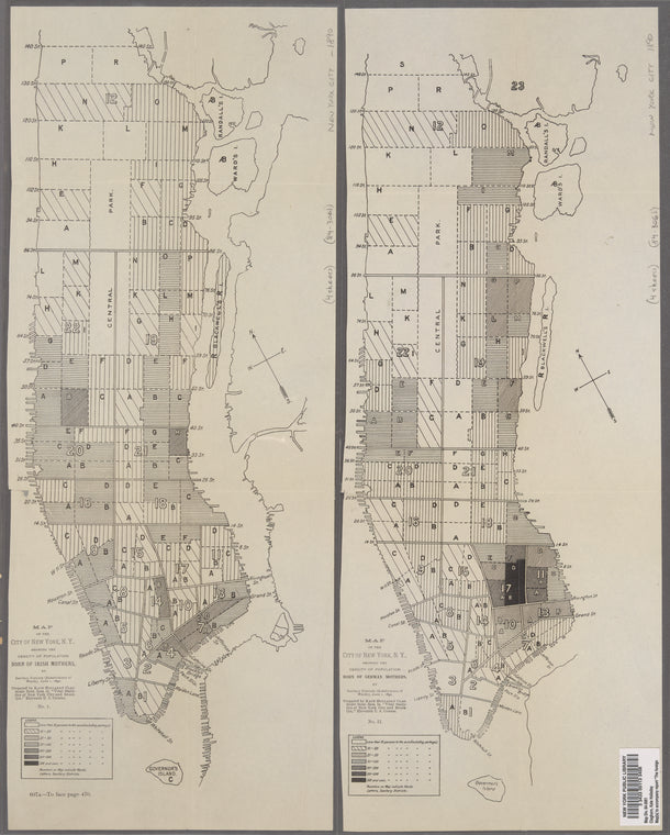 Map[s] to accompany report "The foreign immigrant in New York City" / prepared by Kate Holladay Claghorn.