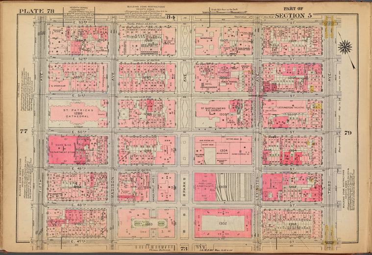 Plate 78: [Bounded by E. 53rd Street, Third Avenue, E. 47th Street and Fifth Avenue]