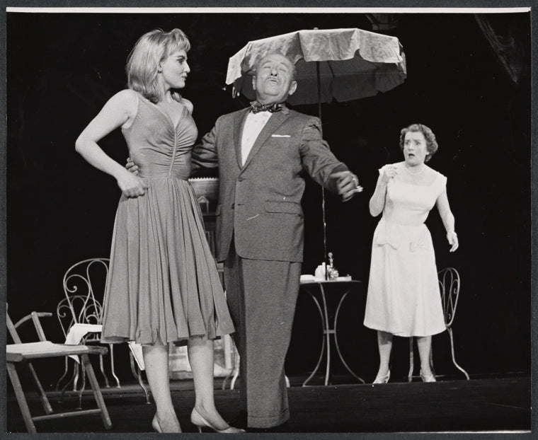 Diane Cilento, Ernest Truex and Mildred Natwick in the stage production The Good Soup