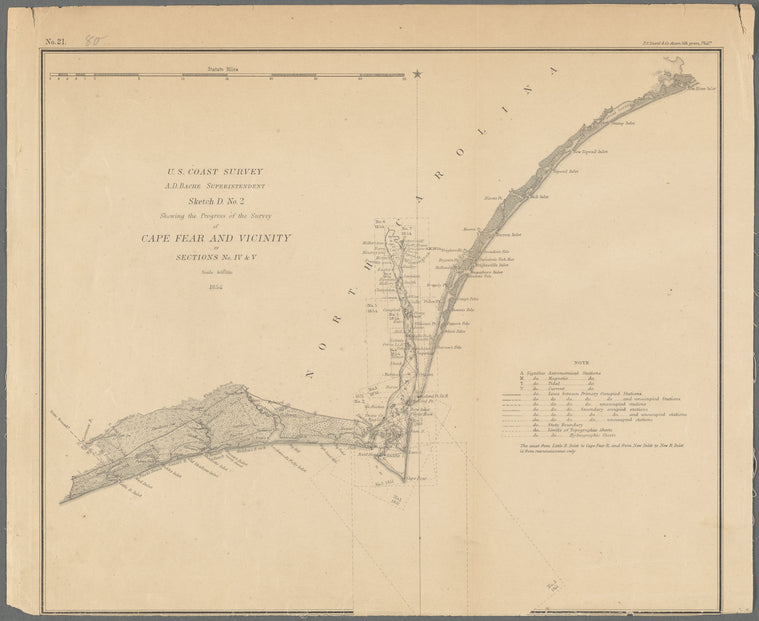 Sketch D, No. 2 showing the progress of the survey of Cape Fear and Vicinity in sections No. IV & V