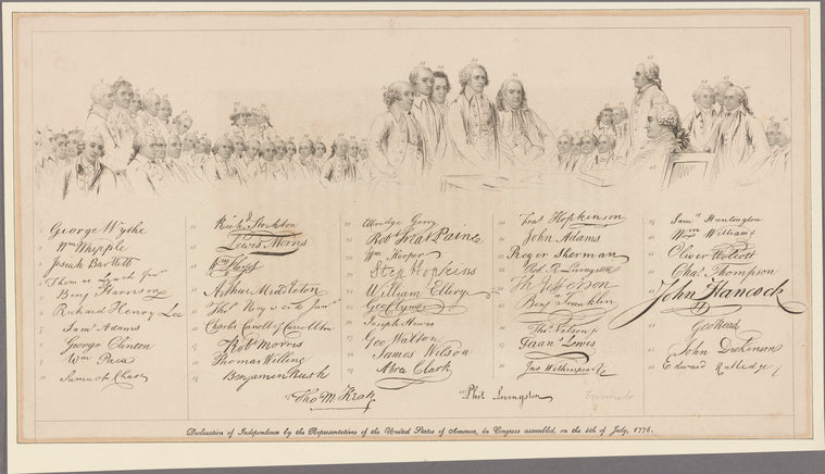Declaration of Independence by the Representatives of the United States of America, in Congress assembled, on the 4th of July 1776