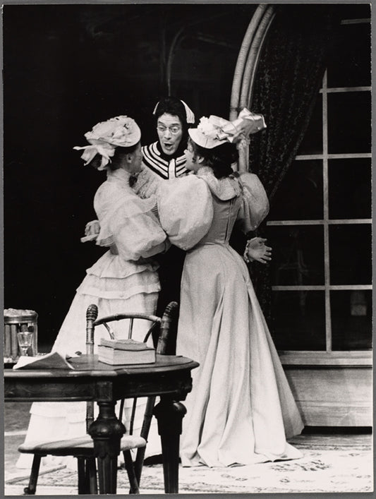 Carol Jo Lugenbeal, Raul Julia, and Marcia McClain in the stage production Where's Charley?