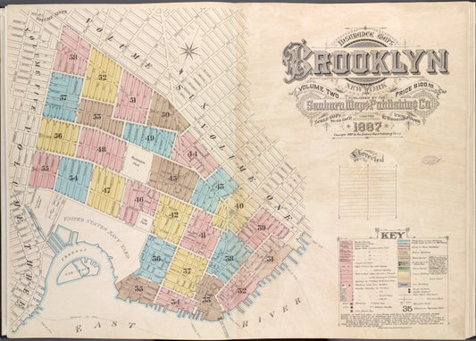 Insurance Maps of Brooklyn New York V. 2, Published by the Sanborn map co. 113Broadway, New York. 1887.