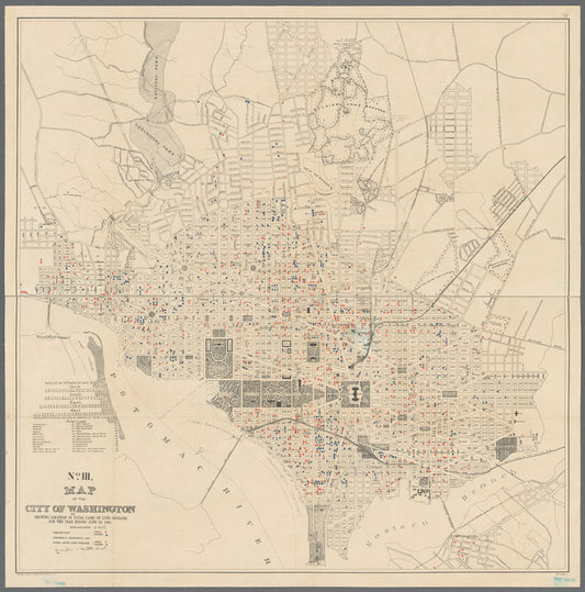 Map of the city of Washington showing location of fatal cases of lung diseases for the year ending June 30, 1891