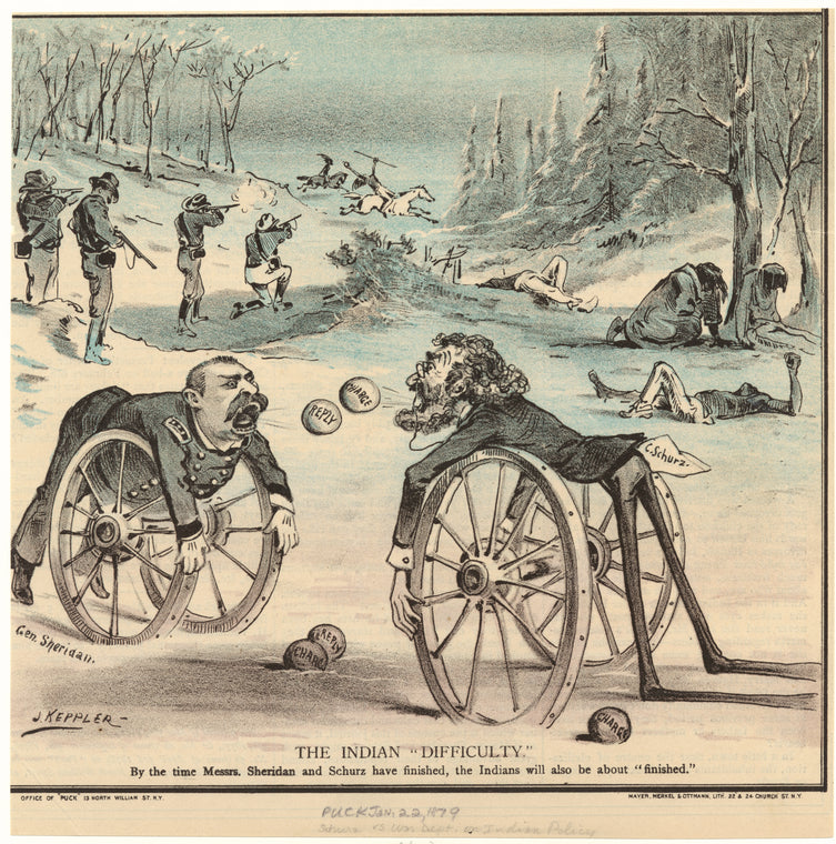 The Indian "Difficulty": By the time Messrs. Sheridan and Schurz have finished, the Indians will also be about "finished."