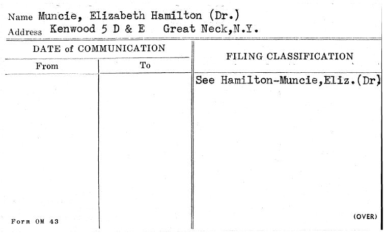 Muncie, Elizabeth Hamilton (Dr.)