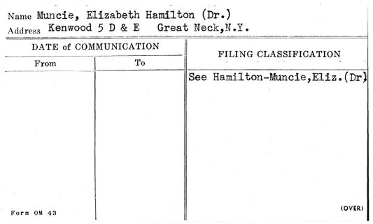 Muncie, Elizabeth Hamilton (Dr.)