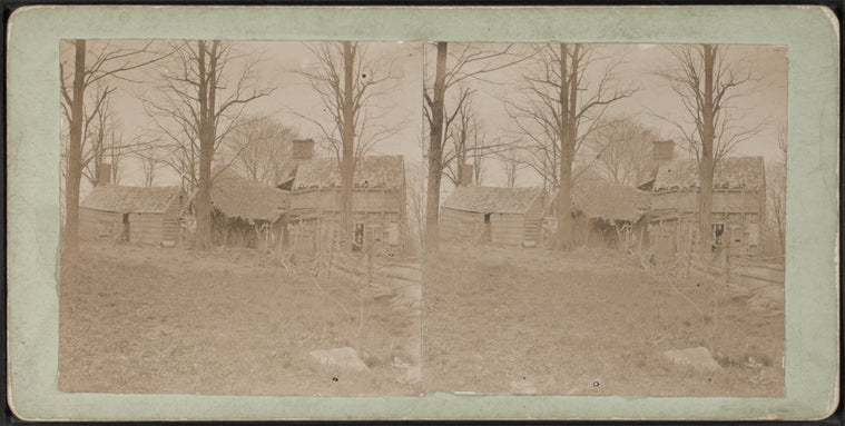 View of small huts with thatched roofs.