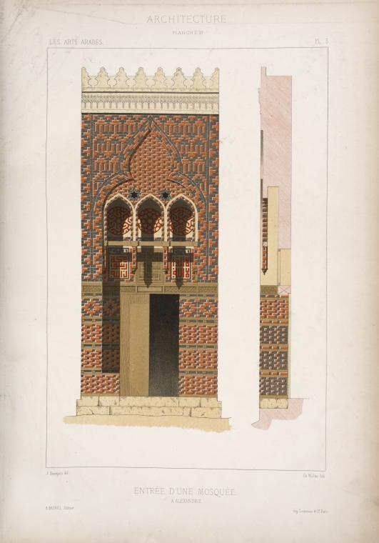 Entrée d'une mosquée à Alexandrie.