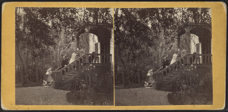 Family portrait on porch steps.