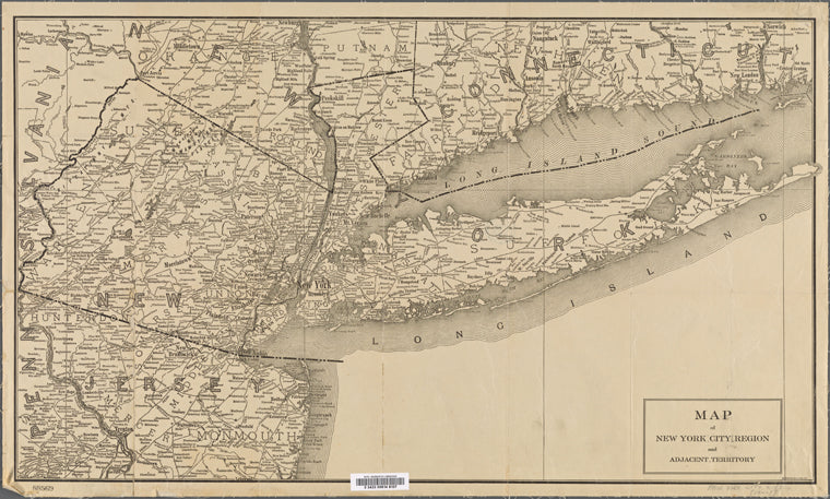Map of New York City region and adjacent territory