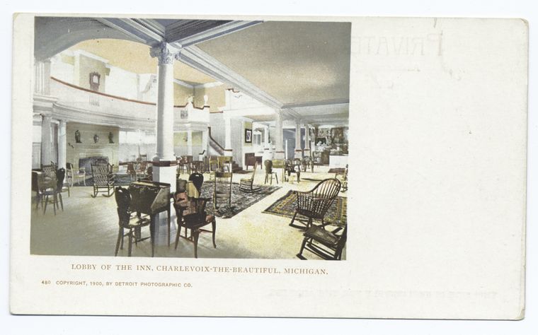 Lobby of the Inn, Charlevoix, Mich.