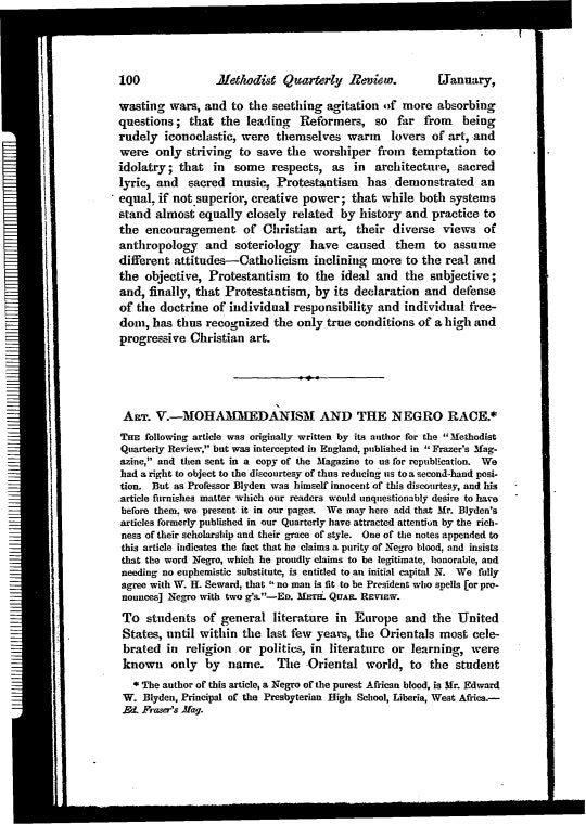 Mohammedanism and the Negro race