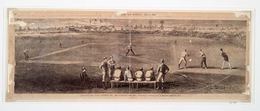 Drawing from" Harper's Weekly" of July 2, 1870, Baseball -- the match between the Red Stockings and the Atlantics, Sketched by C. S. Reinhart