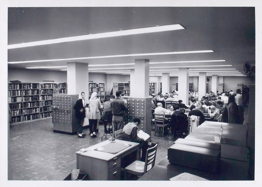 Card catalog and seated readers
