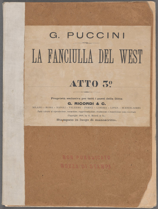 Annotated proof for Giacomo Puccini's La Fanciulla del West