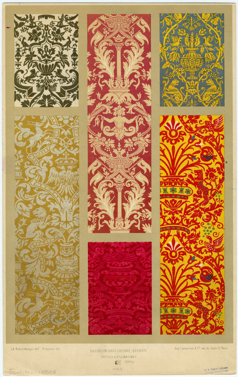 Floral textile design with animals and human figure, 16th century