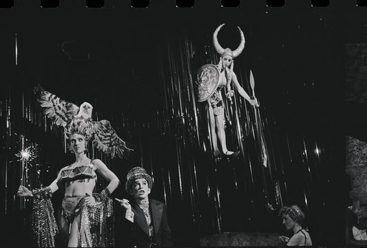Joel Grey and ensemble in the stage production Cabaret