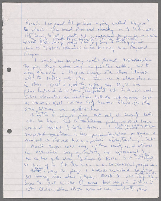Ling, Shu-hua. [Memoir of Virginia Woolf] Holograph draft