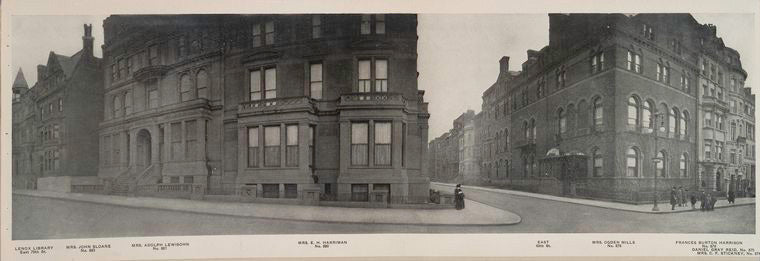 No. 874 Mrs. C.F. Stickney - Mrs Harriman - Mrs. Adolph Lewisohn - No. 883 Mrs. John Sloane - Lenox Library, East 70th St.