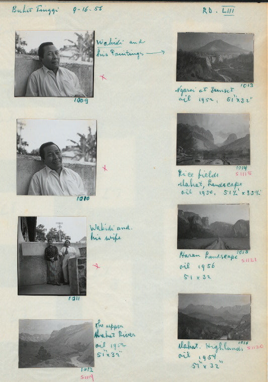Wakidi and his paintings. Bukit Tinggi, Sept. 16, 1956