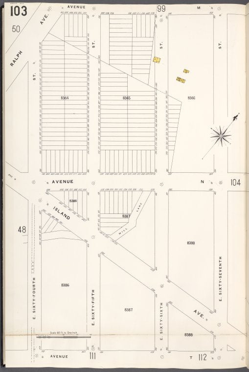 Brooklyn V. 15, Plate No. 103 [Map bounded by Avenue M, E.67th St., Avenue T, E.64th St.]