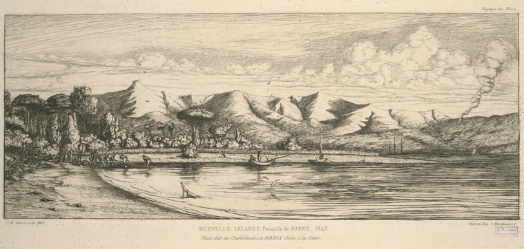 Presqu'île de banks, pointe dite des Charbonniers, à Akaroa, pêche à la seine.