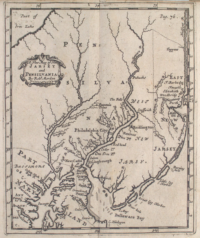 A new map of New Jarsey and Pensilvania