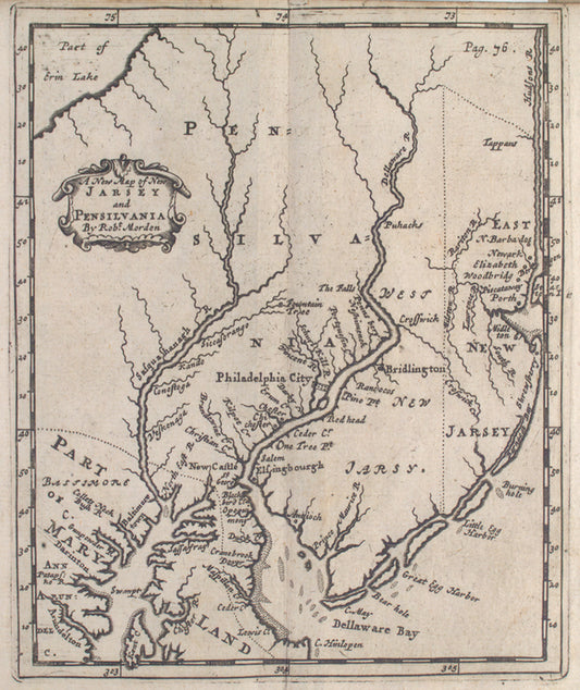 A new map of New Jarsey and Pensilvania