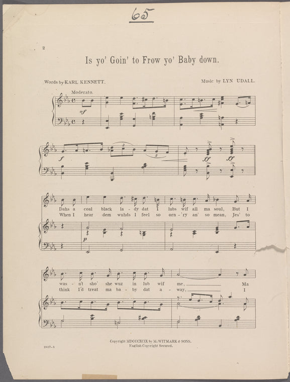 Is yo' goin' to frow yo' baby down