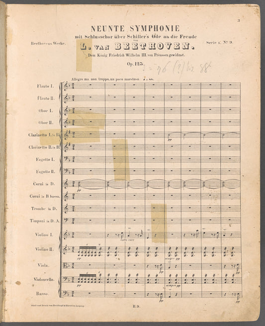 Beethoven. Symphonies, no. 9, op. 125, D minor