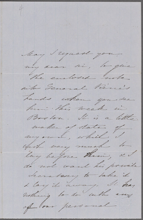 Ticknor, W[illiam] D., ALS to. Feb. 13. [n.y.].