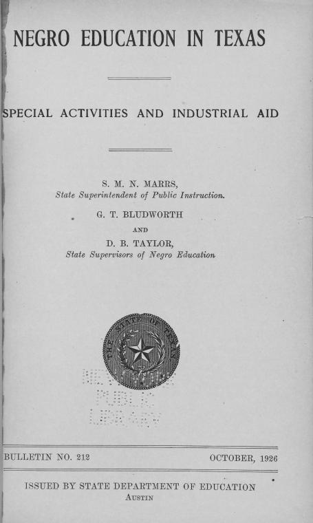 Negro education in Texas