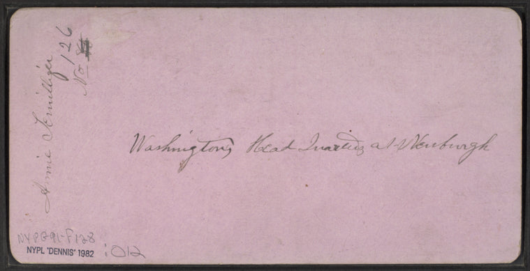 Washington Headquarters at Newburgh [Rear view with cannon.]