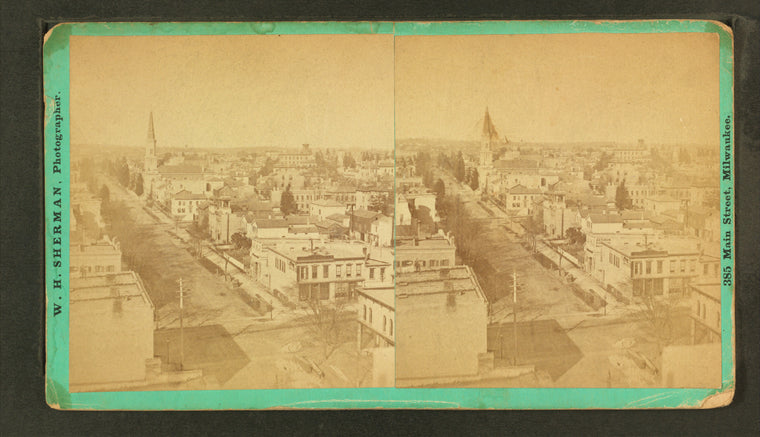 Bird's eye view, looking North from Insurance building.