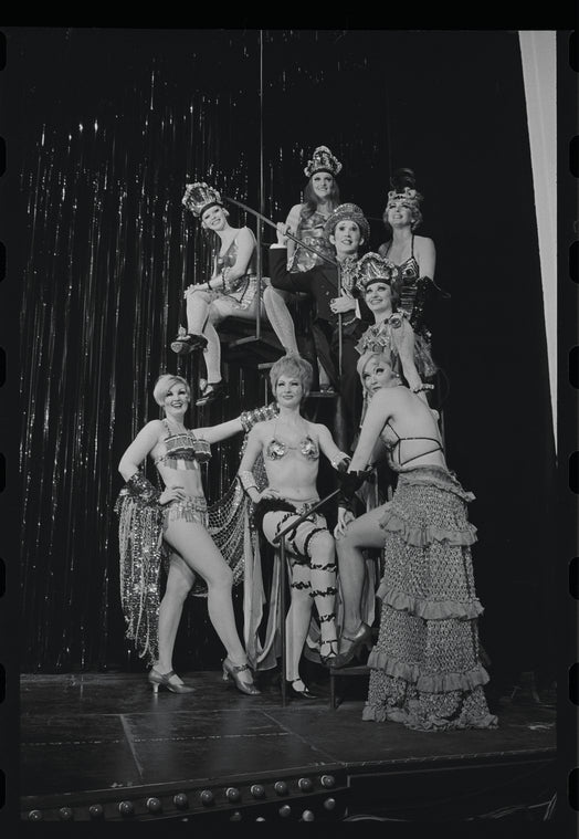 Robert Salvio [center] and unidentified others in the 1968 tour of the stage production Cabaret