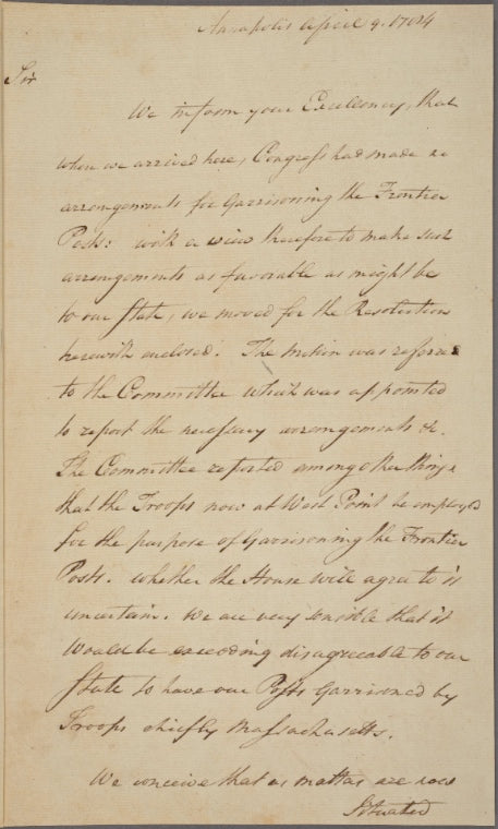 Letter to George Clinton, Governor of New York