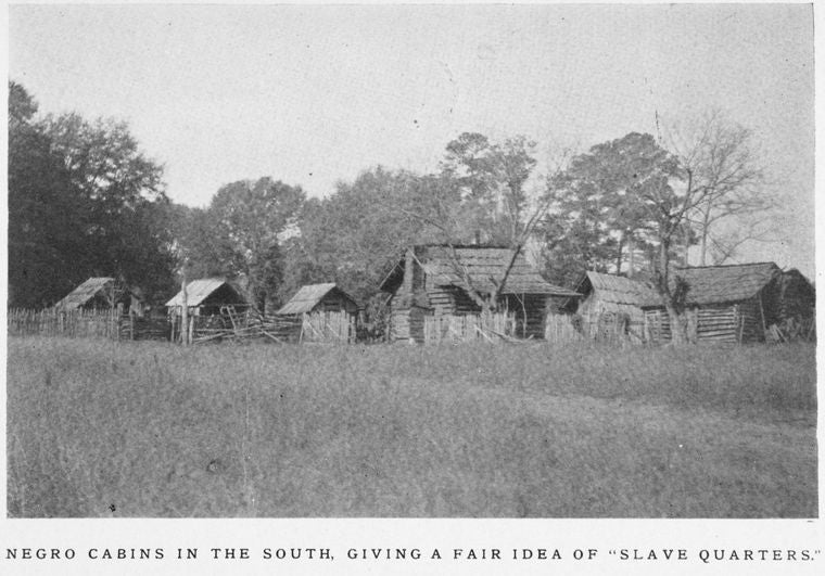Negro cabins in the south, giving a fair idea of "slave quarters"