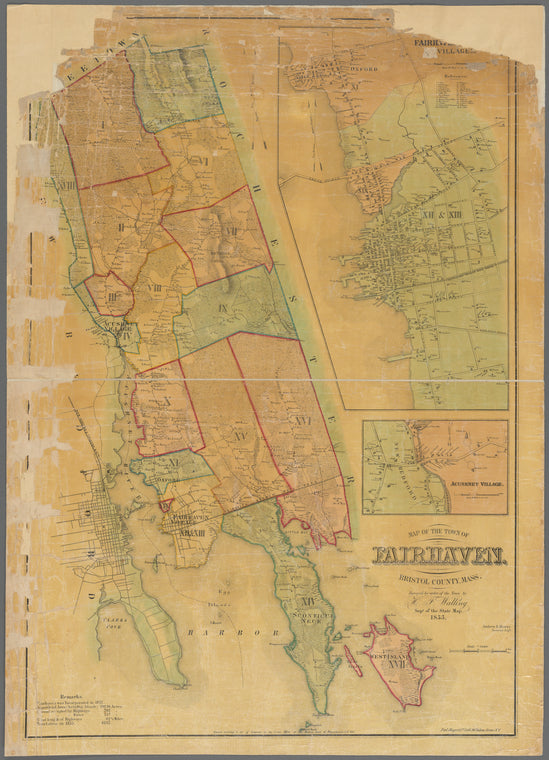 Map of the town of Fairhaven, Bristol County, Mass.: surveyed by order of the town
