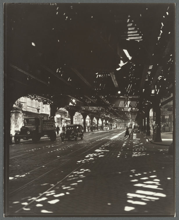 El, Second and Third Avenue lines, Bowery taken from Division St.