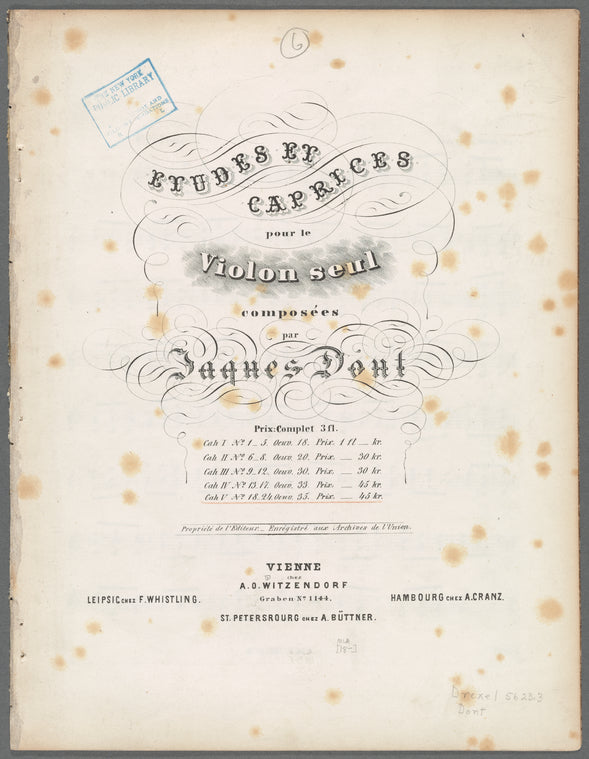 Etudes et caprices pour le violon seul, oeuv. 35, cah. V no. 18-24