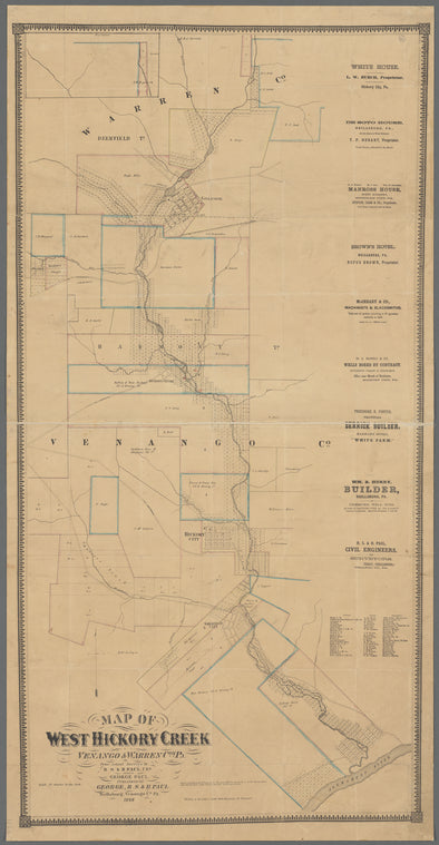 Map of West Hickory Creek, Venango & Warren Cos., Pa.