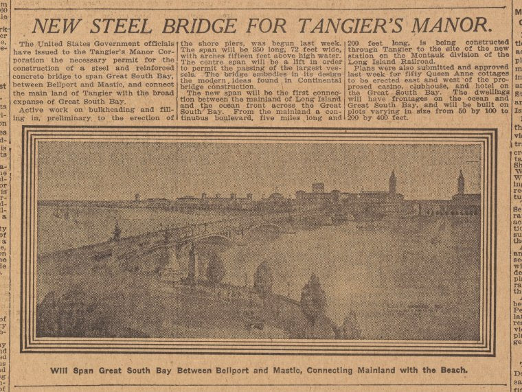 New steel bridge for Tangier's Manor