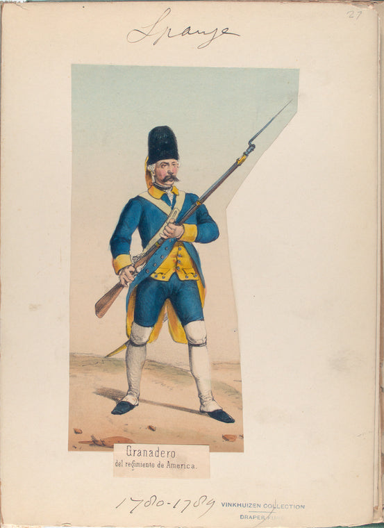 Granadero, del regimiento de America. (Años de 1780 á 1789)