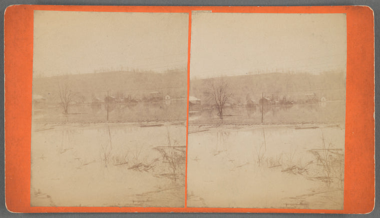 The Great Flood of February 7, 1884, [houses and surrounding land in water], Steubenville, Ohio