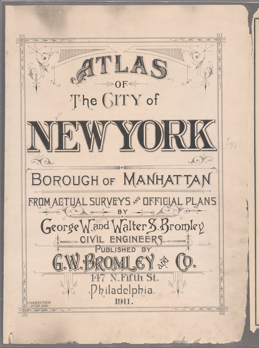 Atlas of the city of New York, borough of Manhattan. From actual surveys and official plans