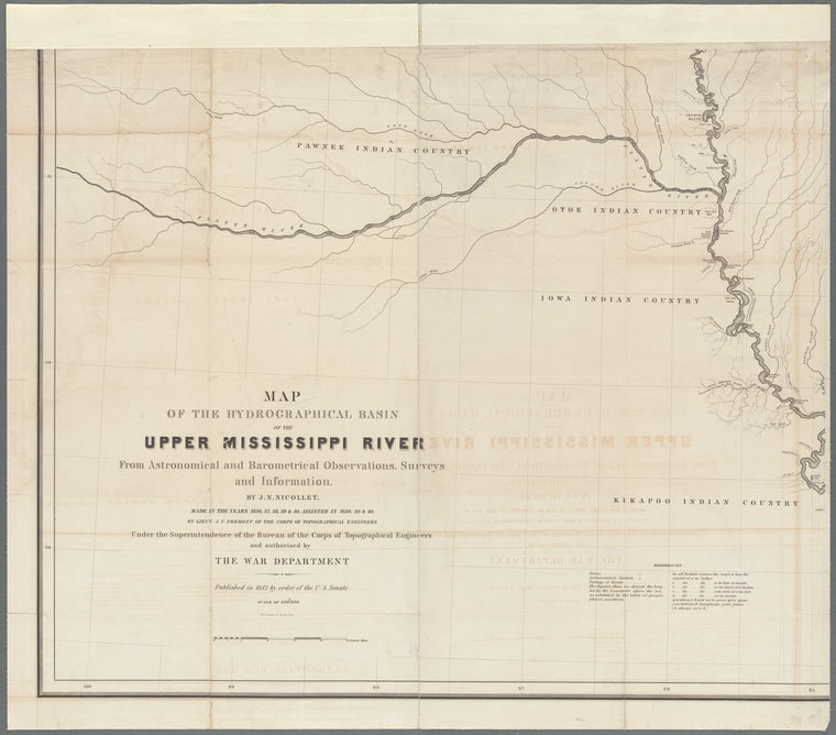 Map of the hydrographical basin of the upper Mississippi River: from astronomical and barometrical observations, surveys and information