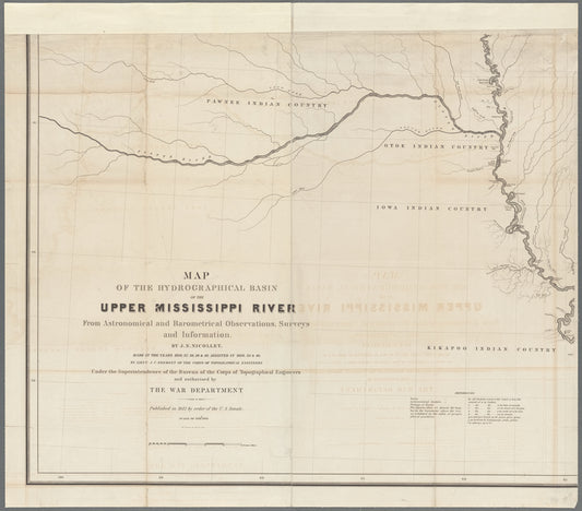 Map of the hydrographical basin of the upper Mississippi River: from astronomical and barometrical observations, surveys and information
