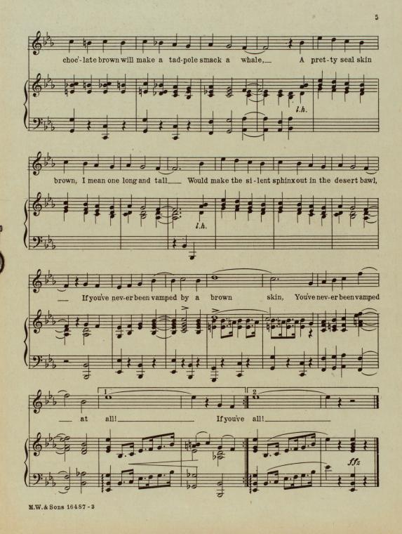 If you've never been vamped by a brown skin, you've never been vamped at all : fox trot novelty song