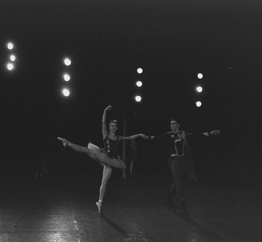New York City Ballet production of "Stars and Stripes" with Violette Verdy and Jacques d'Amboise, choreography by George Balanchine (New York)